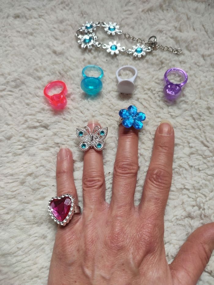 Lot bagues et bracelet