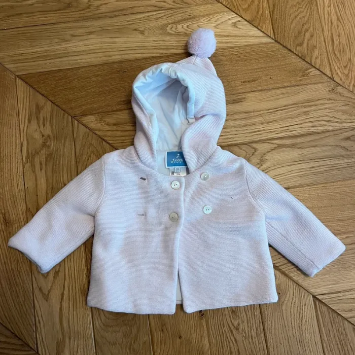 Veste burnous bébé fille doublée - rose pale jacadi 6m