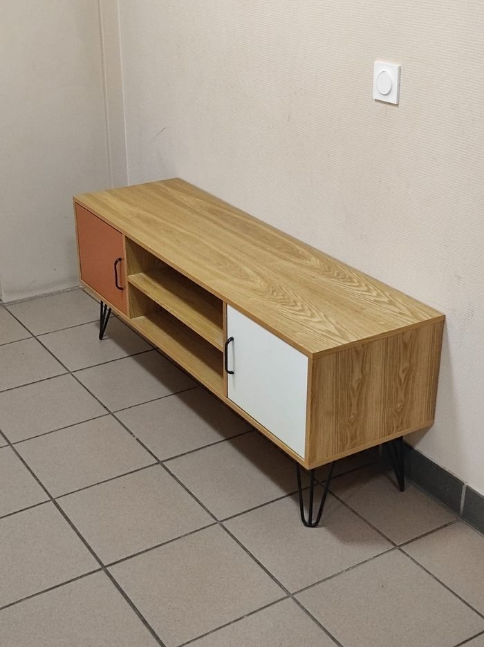 Meuble télé le twist coloré / bois - photo numéro 2