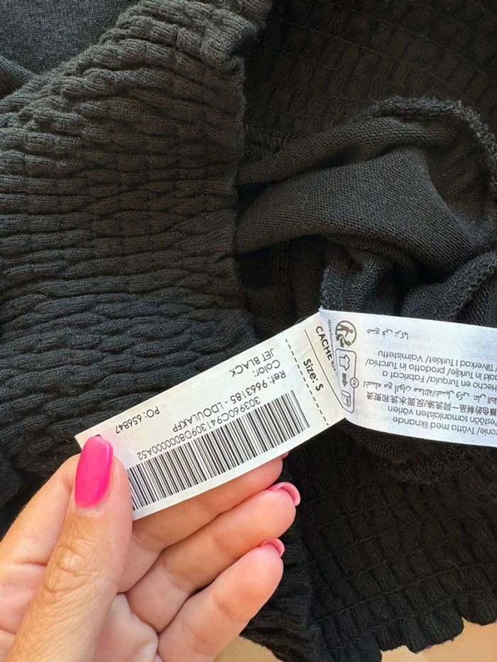Blouse noire manches à dentelle - photo numéro 3