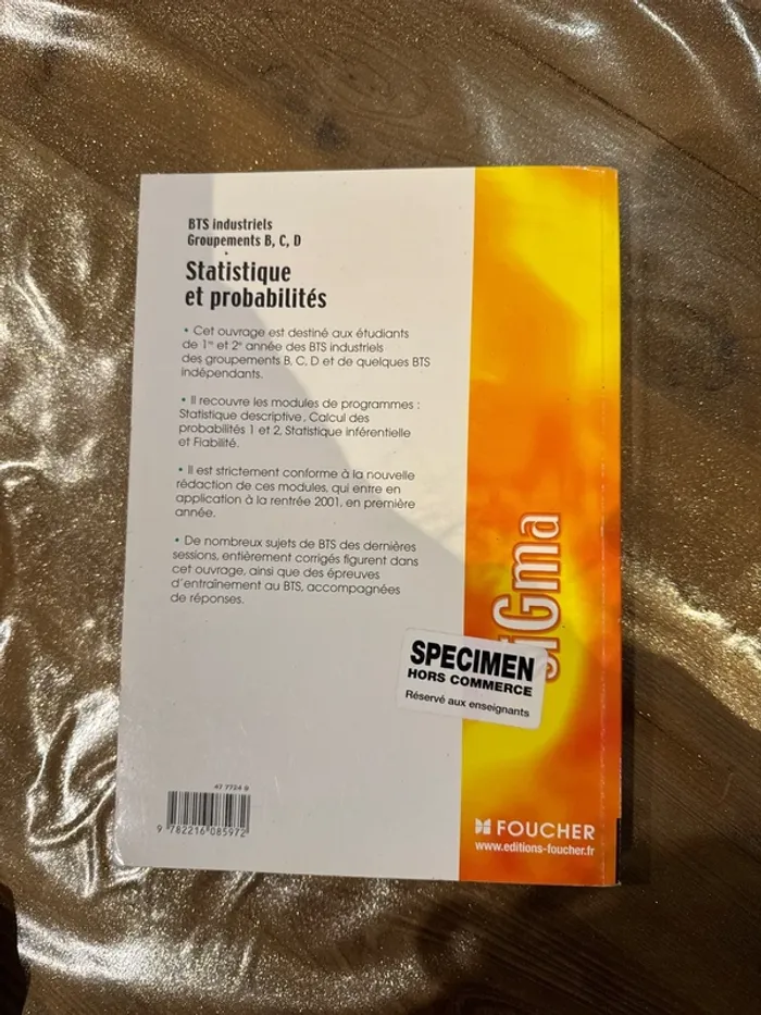 Livre BTS, industriel, groupement, BCD, statistiques et probabilité, tome deux - photo numéro 3