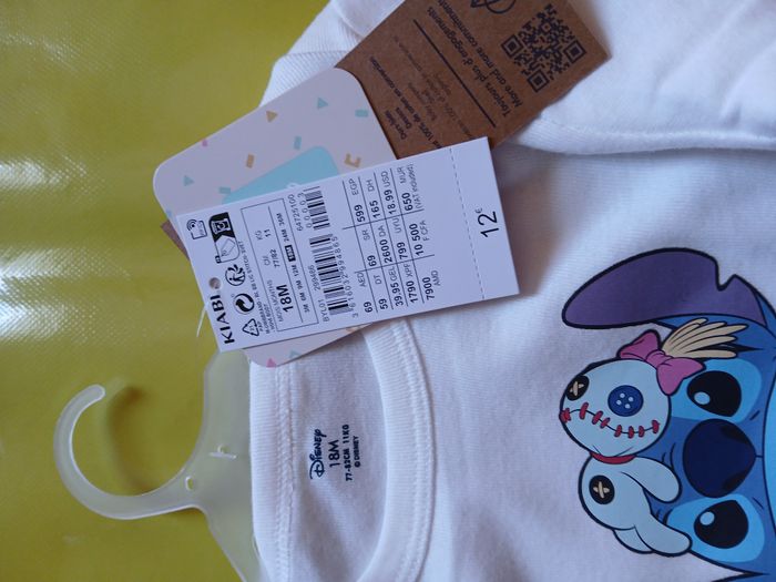 deux bodies manches longues disney stitch 18 mois - photo numéro 4