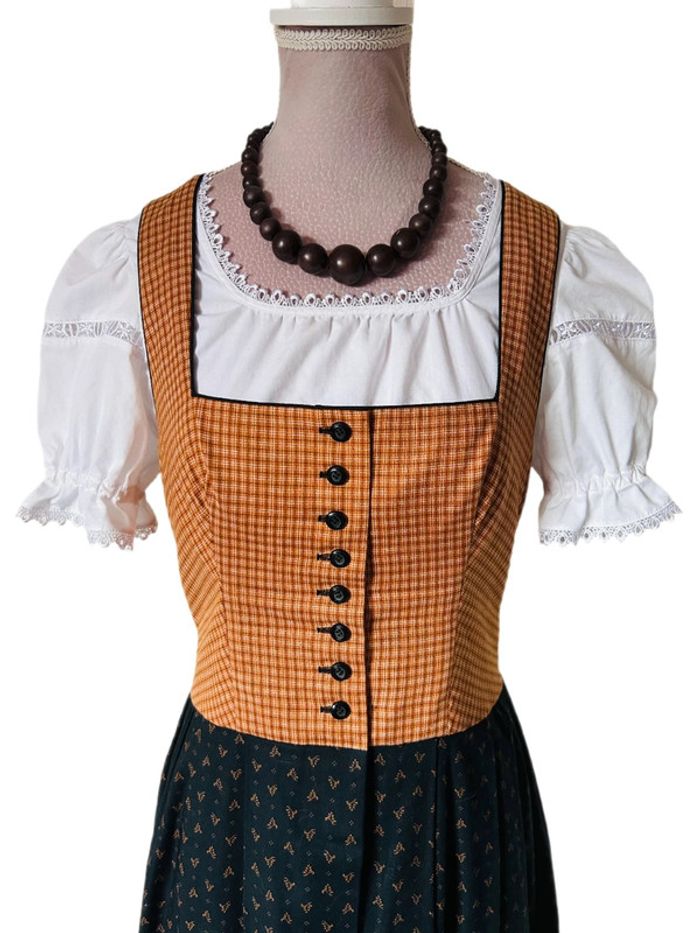 🍁🌿Robe Dirndl vintage artisanale Autrichienne 38/40 Cottagecore Oktoberfest Trachten Long Dress 🌿🍁 - photo numéro 8