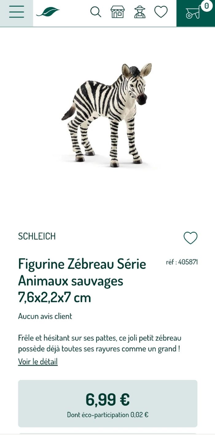 Lot de figurines "Zèbre et chien" incassables Botanic neuf - photo numéro 5