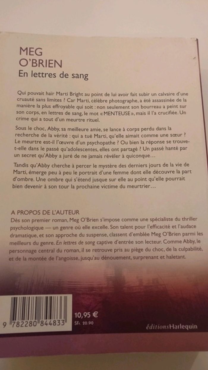 En lettres de sang Meg O'Brien - photo numéro 2