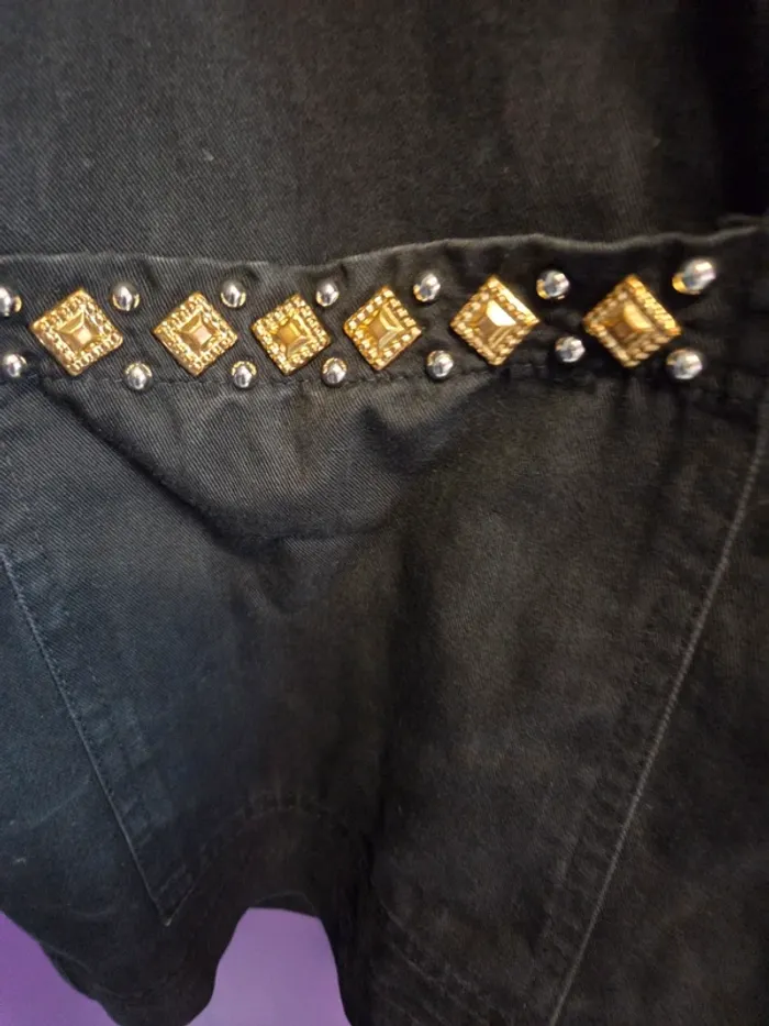 Veste vintage rare en jean léger cloutée T46 – marque RIO Inc - photo numéro 5