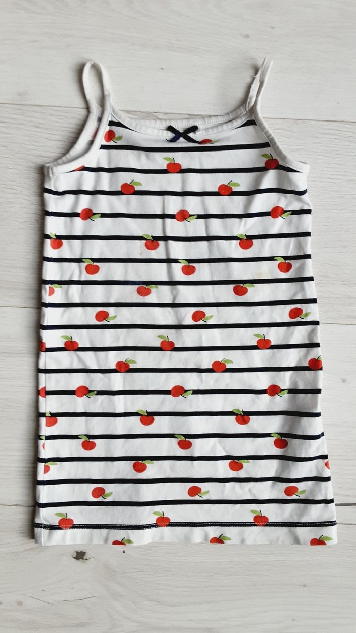 Vêtement fille pyjama chemise de nuit pomme rayée Orchestra 3 ans