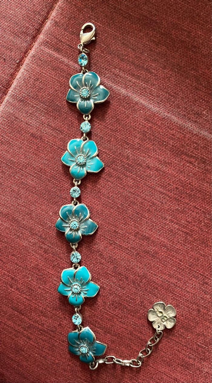 Bracelet fleurs bleues Bleu Citron - photo numéro 4