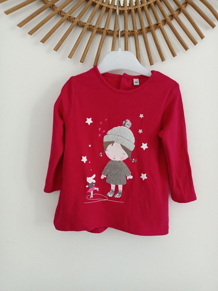 Tee-shirt ML rose fuchsia 18mois