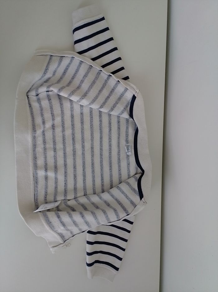 Gilet rayé bleu et blanc - photo numéro 2