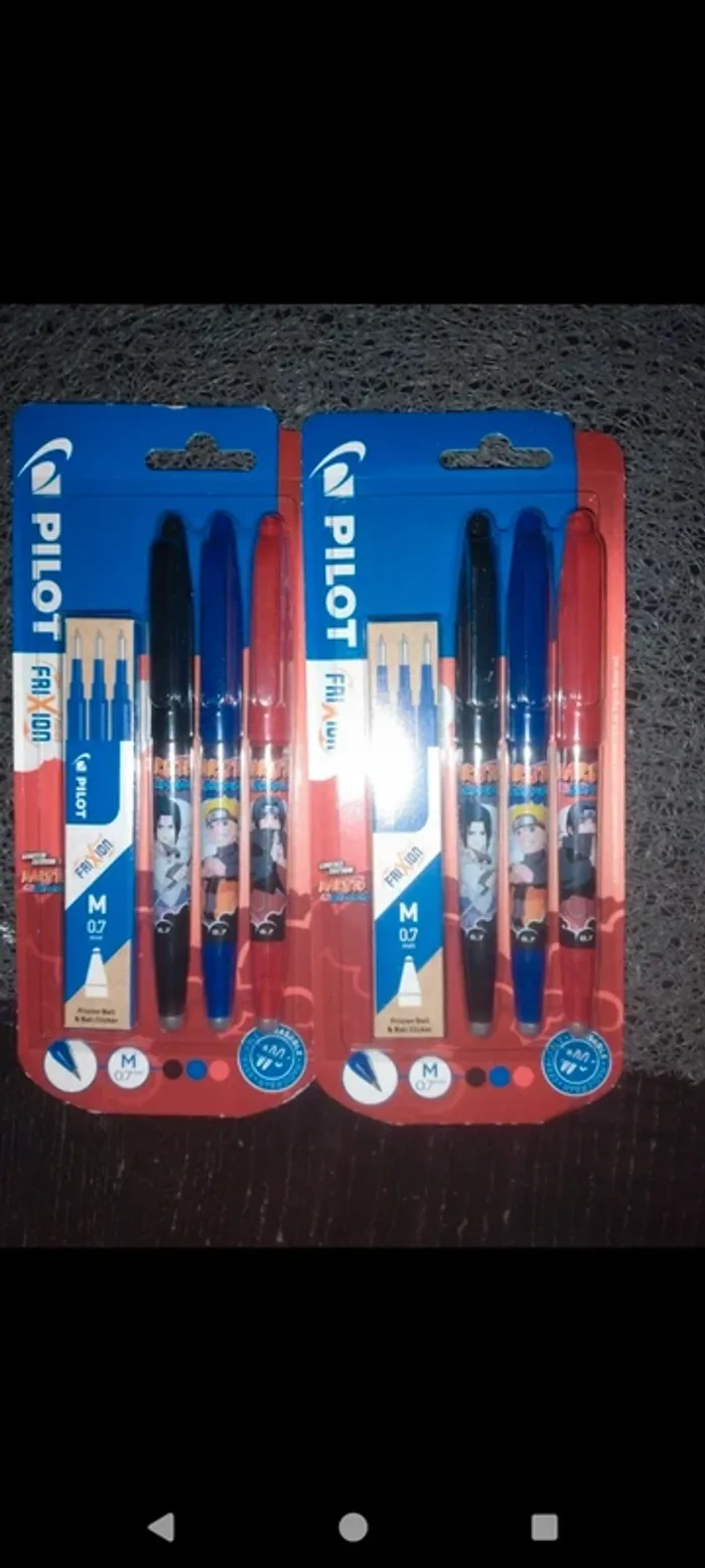2 lots de stylos frixion avec recharges Bleues pilot neuf