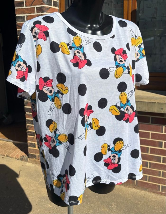 🐭 T-shirt blanc motifs Minnie & Mickey – Taille unique (TU) - photo numéro 2