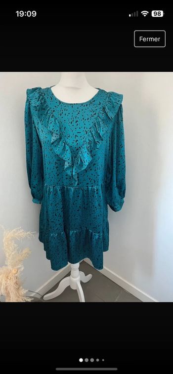 Robe satinée bleue Zara L comme neuve