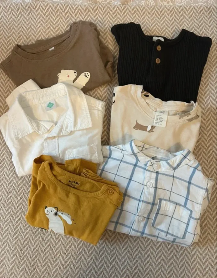 Lot t-shirt chemise 9 mois bébé