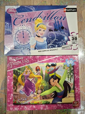 Lot de 2 puzzles disney princesse