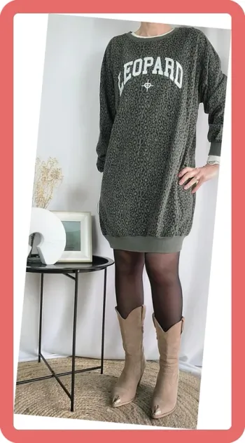 Robe-pull léopard, légère, Taille Unique, Neuve avec étiquette