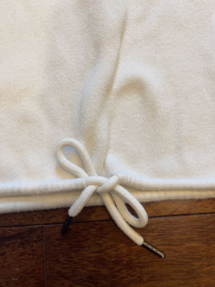 Pull sweat blanc col zippe à noeud etam taille S/36 - photo numéro 6