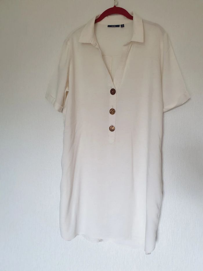 Robe beige crème gros boutons Kiabi 42