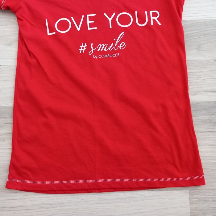 T-shirt femme imprimé rouge à col en V Complices taille M - photo numéro 5