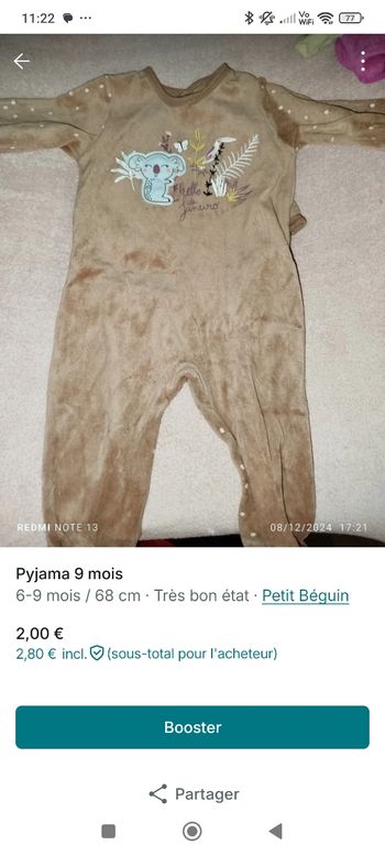 Pyjama 9 mois