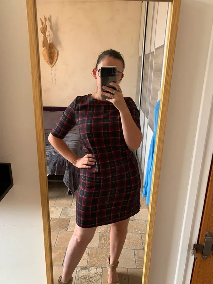 Robe La Fée Maraboutée taille 38 carreaux - Made In Italie - photo numéro 6