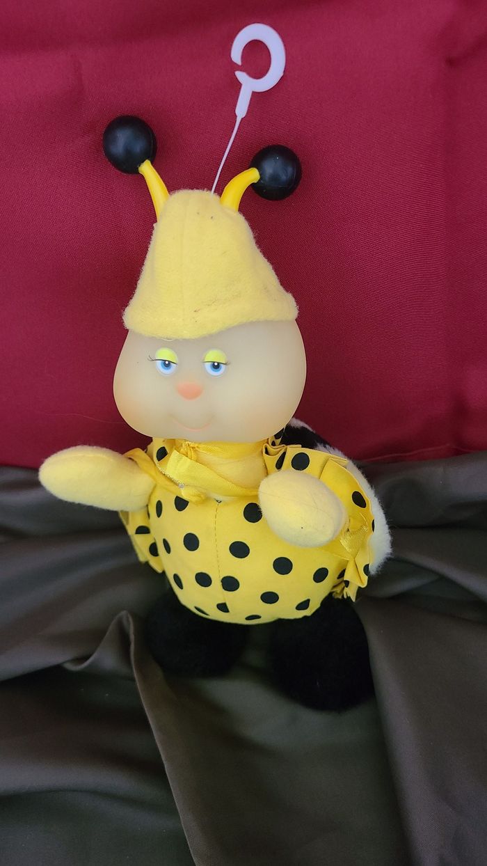 Peluche doudou Luciole Coccinelle Toto Phosphorescente Ajena Vintage - photo numéro 4