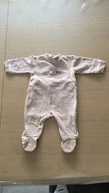 Grenouillère in extenso 3 mois beige et crème