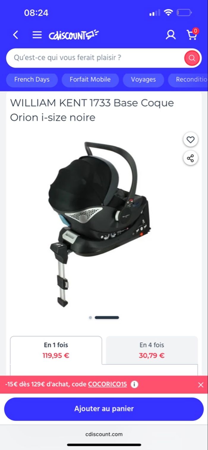 Poussette trio william Kent Vega + base isofix - photo numéro 6
