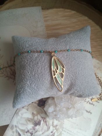 Bracelet liberté aile de papillon acier inoxydable