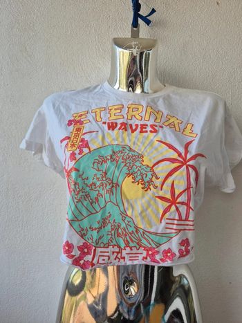 T-shirt à motif île dos uni