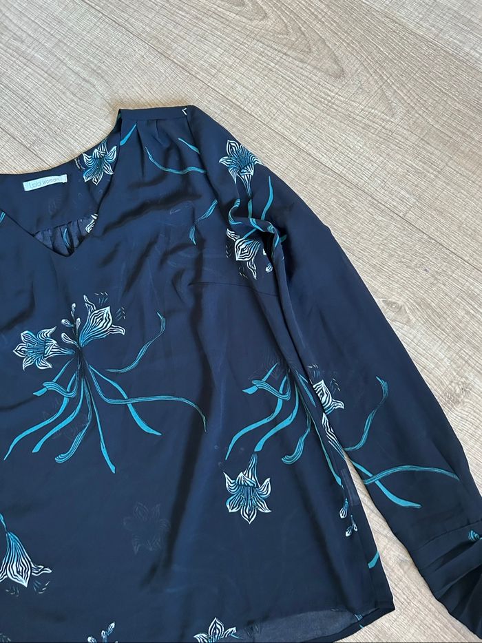 Blouse noire et imprimée à manches longues LPB Woman taille S TBE - photo numéro 9