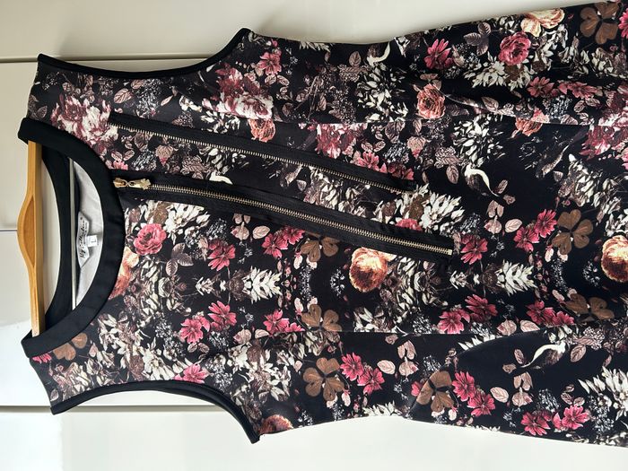 Robe noire fleurie My Collection - Taille L - photo numéro 2