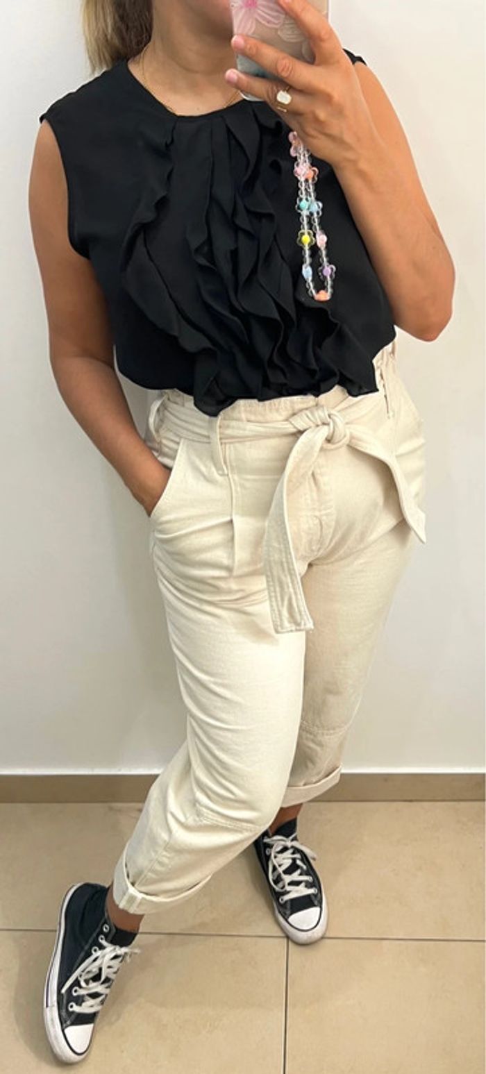 Blouse Noire Sans Manches Taille L - photo numéro 4