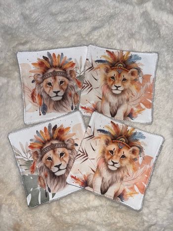 4 lingettes lion