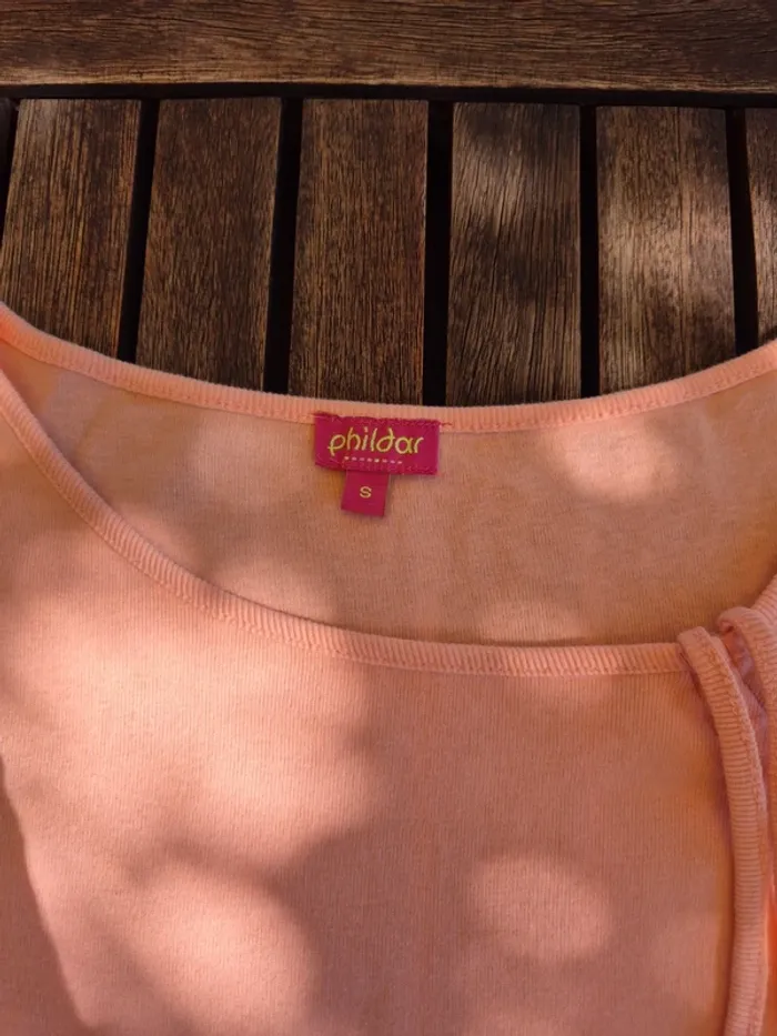 T-Shirt Phildar en coton abricot T.36 - photo numéro 5