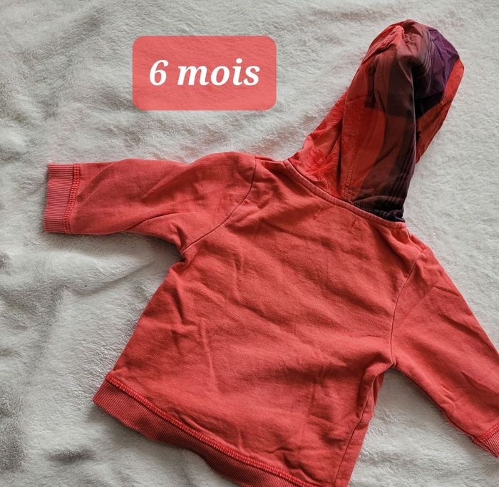 Gilet à capuche corail DPAM - 6 mois (67 cm) - photo numéro 4