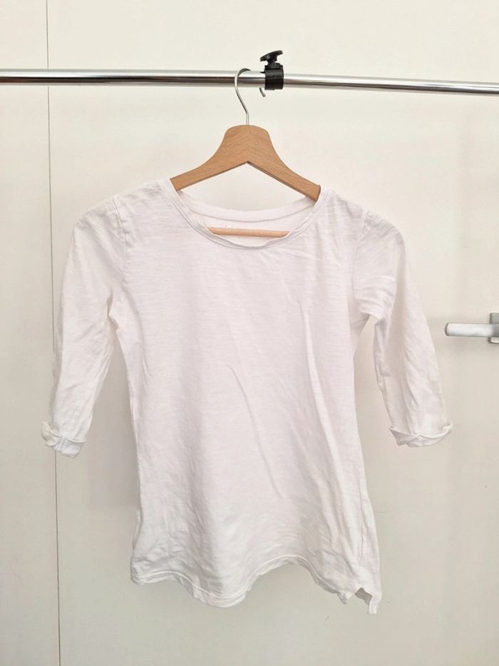 T-shirt blanc manche 3/4 femme XS Mim