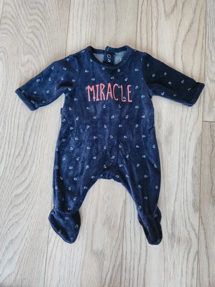 Pyjama en velours 1 mois