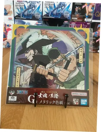 One Piece - Shikishi Zoro & Mihawk 20x20 cm - Ichiban Kuji EX Shikon no Keifu (Lot G)