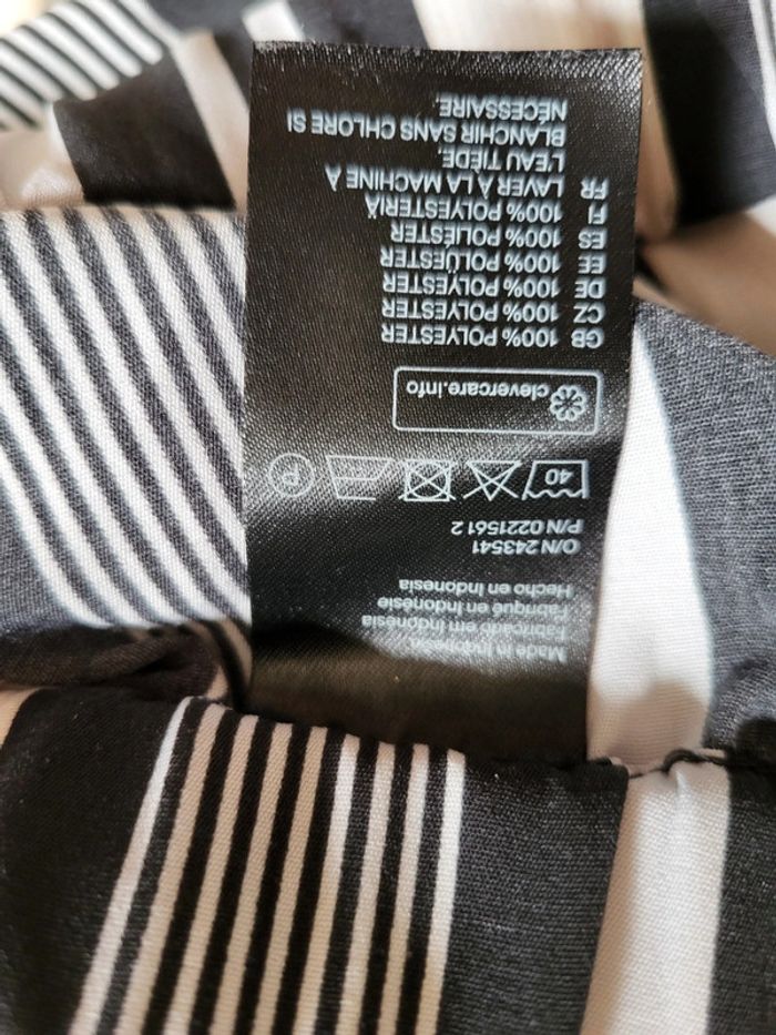 Pantalon ample et fluide à rayures blanc et noir H&M - photo numéro 6