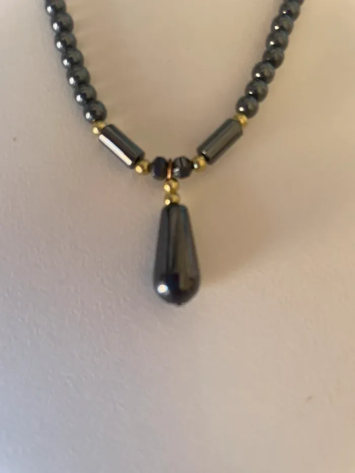 Collier hématite Goutte d’eau - photo numéro 2