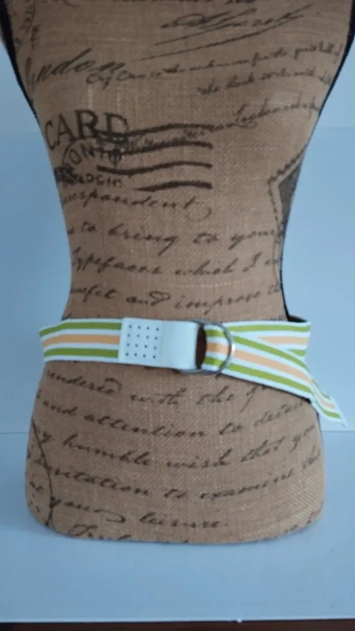 Ceinture ajustable blanche jaune verte mixte - photo numéro 2