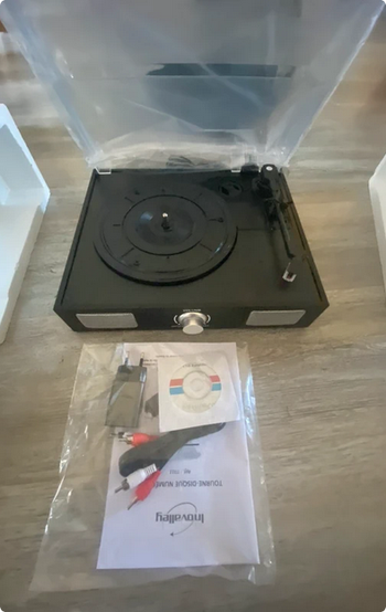 Platine vinyle Inovalley TD11 avec disque numérique USB et haut-parleurs