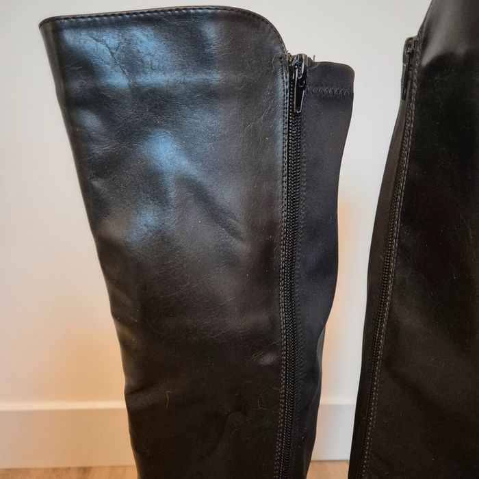 Bottes cavalière noir bi matière - La Halle - Pointure 41 - photo numéro 3