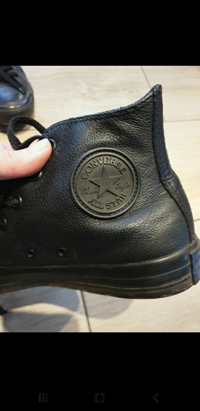Converses all star cuir noir 39 - photo numéro 3