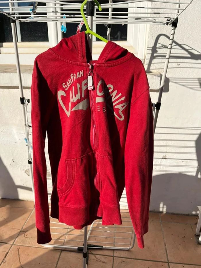 Gilet zippé rouge esprit 10 ans - photo numéro 2