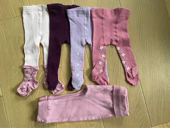Lot 4 collants + 1 legging - 6m