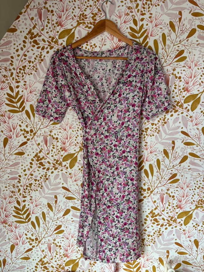 Robe cache cœur fleuris fait main