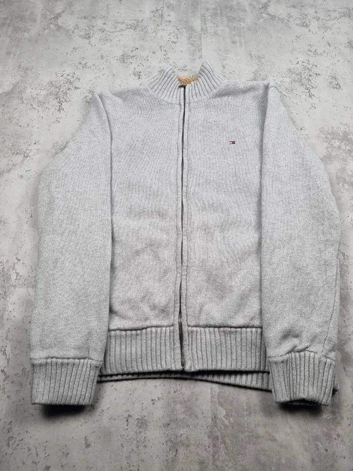 Gilet zippé fourré Tommy Hilfiger gris clair M Hommes - photo numéro 3