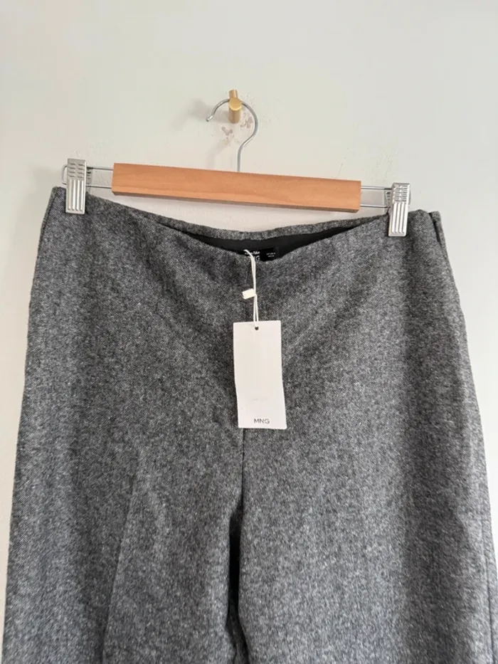 Pantalon Mango gris chiné - photo numéro 3